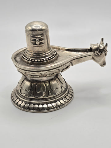 3D Antique Silver Shiva Lingam – for Pujas & Gifts -1153000
