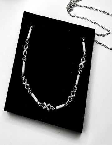 White Beauty Infinity S925 Silver Necklace