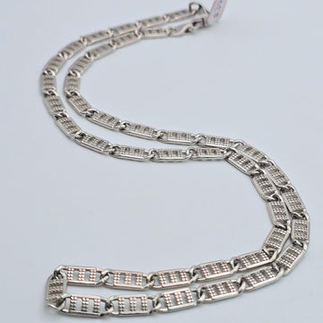 925 Sterling Silver Ladder Link Chain – Unique Geometric Bar Necklace Men Chains 533-219000