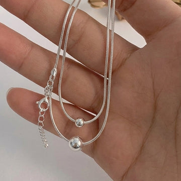 Elegant 925 Sterling Silver Layered Anklet-1059-7-1