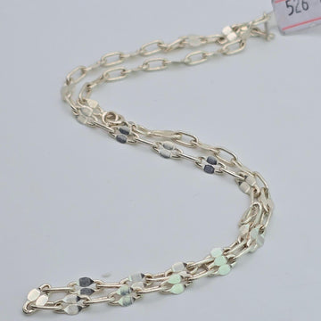 925 Sterling Silver Mirror Link Chain Necklace - Flat Oval Silver Chain Men Chains 526-96000