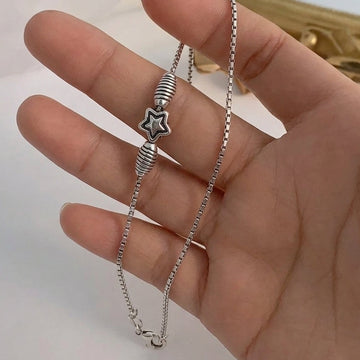 925 Sterling Silver Star Dainty Anklet-1068-4-5