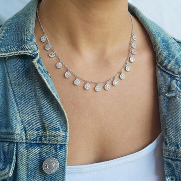 Sparkling 925 Silver Dainty Charm Necklace-1216-6-3