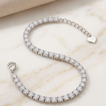 925 Silver Classic Tennis Bracelet - Sparkling Cubic Zirconia 964- 4200
