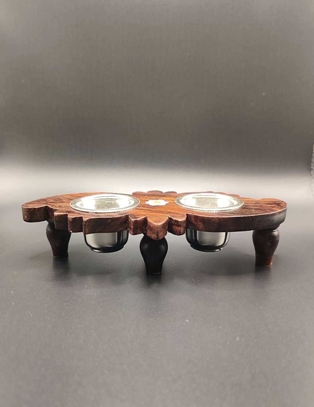 2 Cup Set In Rosewood Stand