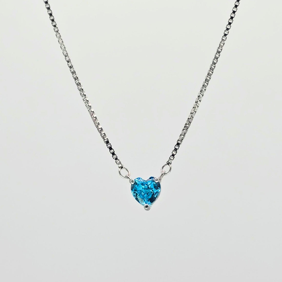 925 silver blue heart pendant necklace real silver dainty jewelry for newly wed and working women