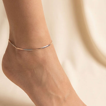 925 Silver Double Layered Butterfly Anklet - Dainty Multi-Strand Jewelry 1pc 310-27000