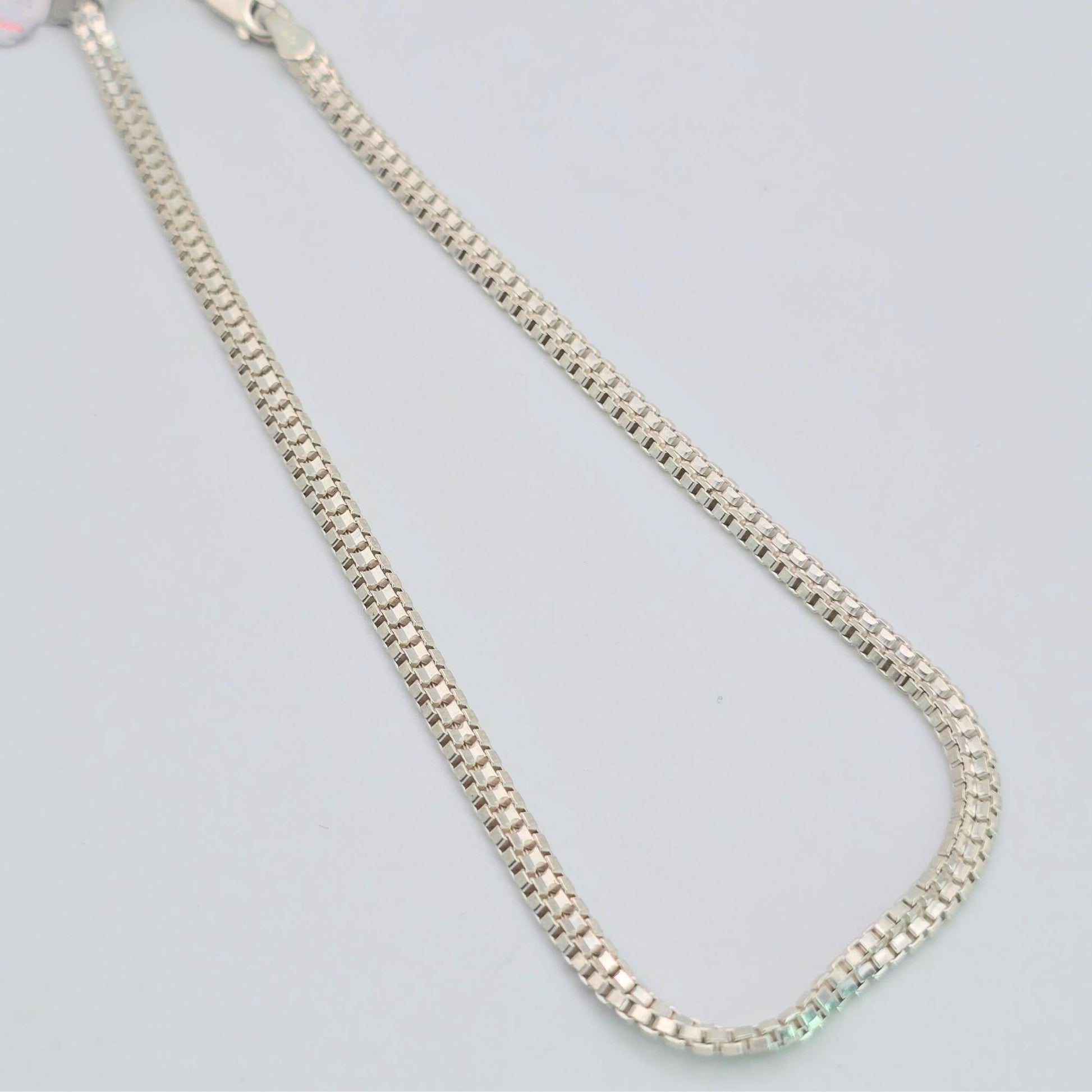 925 silver box chain anklet, sterling silver Venetian link ankle bracelet for women, hypoallergenic durable foot jewelry, minimalist geometric anklet Canada USA