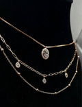 3 - Layer Dainty - Elite Stone Beads And Charms - Rose Gold Edition S925 Silver Necklace