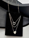 3 - Layer Dainty - Hearts And Hearts S925 Silver Necklace