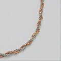 925 silver rose gold and silver textured rope anklet, sterling silver twisted two-tone ankle bracelet for women, hypoallergenic mixed metal foot jewelry, durable elegant anklet Canada USA
