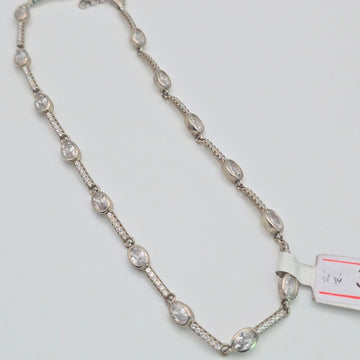 925 silver oval cut crystal station anklet, sterling silver micro pave bar ankle bracelet, luxurious bridal foot jewelry, hypoallergenic sparkly anklet Canada USA