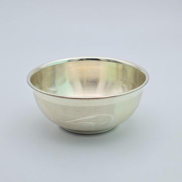 Real Silver Puja Bowl - Handcrafted Smooth Finish Silver Vati - Engraved Bowl 12500