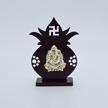 Kalash Ganesh stand - brown acrylic