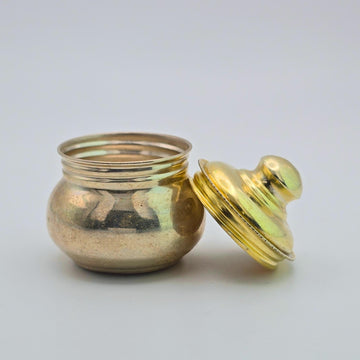 Real Silver Kumkum Box with Gold-Toned Lid - Premium Ritual Return Gift - GP kumkum box -100000