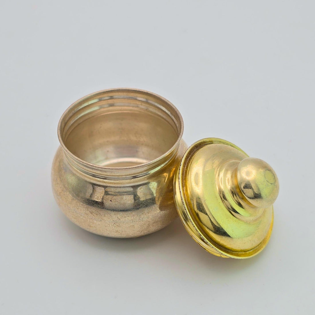 Real Silver Kumkum Box with Gold-Toned Lid - Premium Ritual Return Gift - GP kumkum box -100000