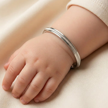 Baby Silver Kada Bracelet | Adjustable Real Silver Hand Kada-1040-6-0