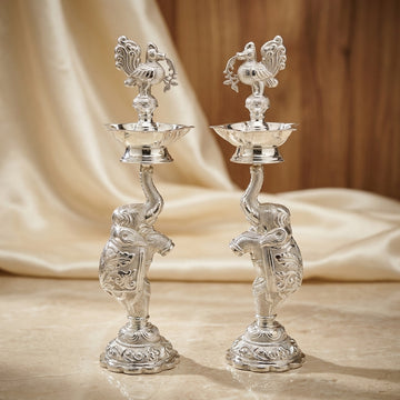 Custom Silver Kuthuvilakku Lamp