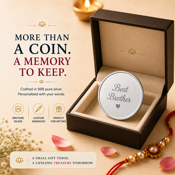 50g Custom Engraved Real Silver Coin (999 Pure) - Personalized Return Gift