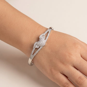 925 Sterling Silver Kids Winged Heart Bangle - Sparkly Children's Bracelet Baby 347-75000