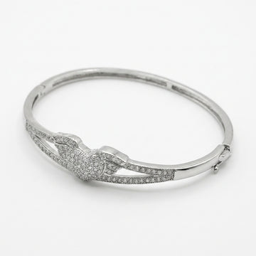 925 Sterling Silver Kids Winged Heart Bangle - Sparkly Children's Bracelet Baby 347-75000