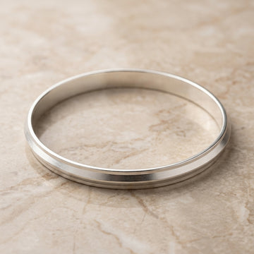925 Sterling Silver Faceted Minimalist Kada – Unisex Polished Kara Bracelet 564-220000