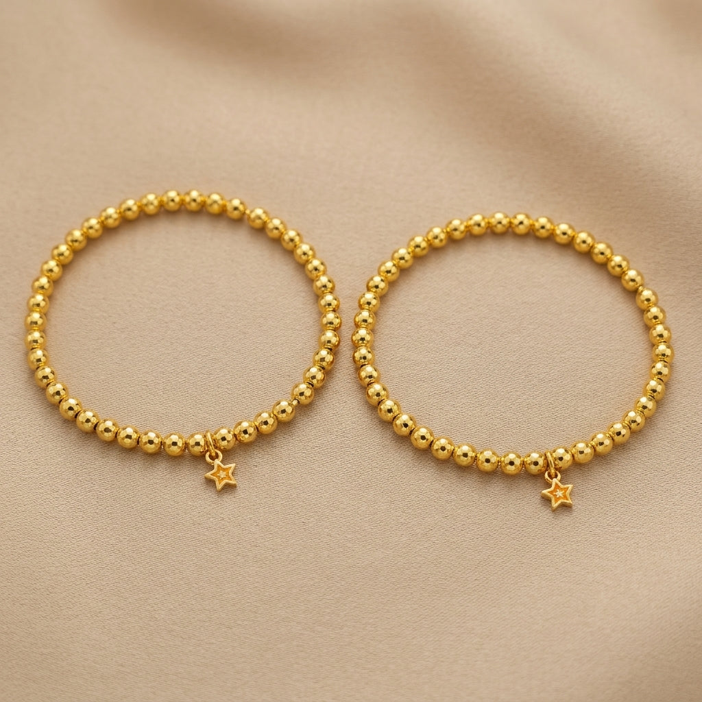 925 Silver Star Charm Bangle Set for Kids | Baby Kada Pair-0-15-2