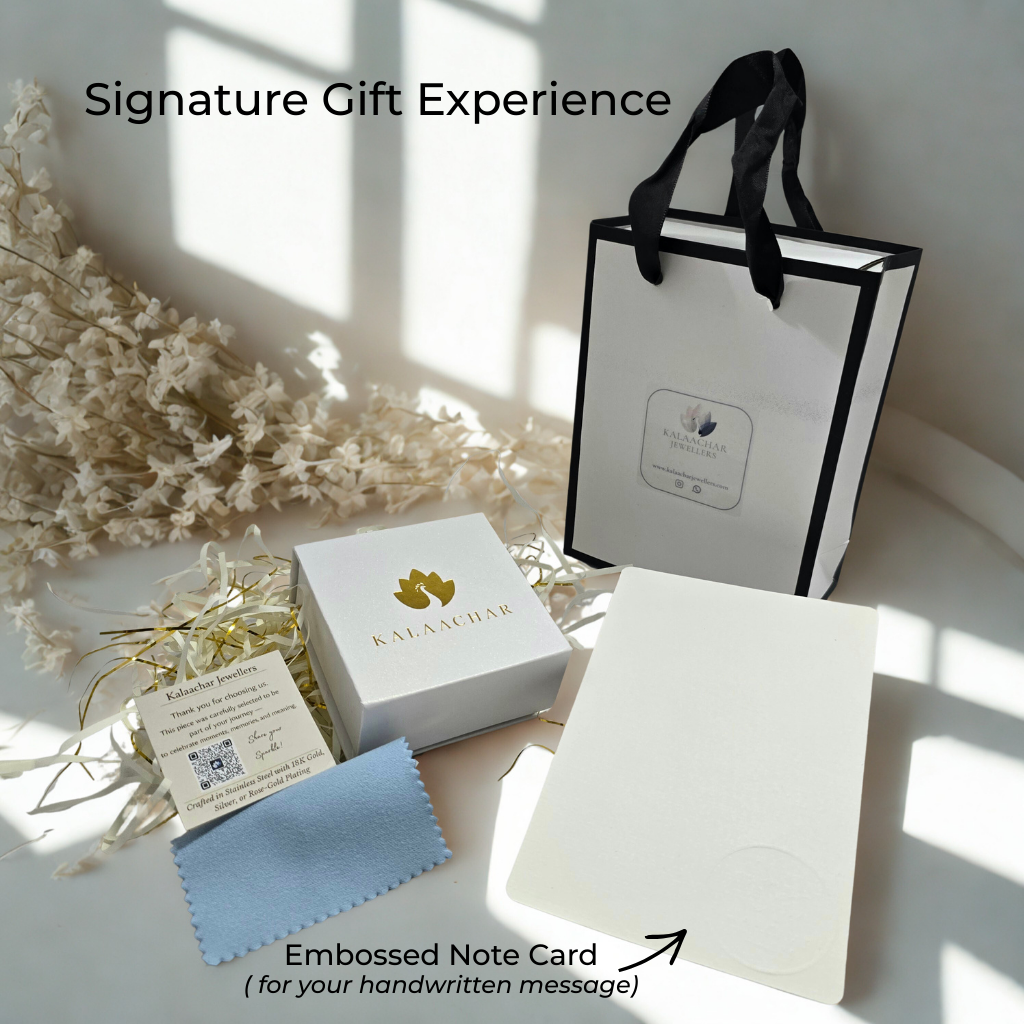 Gold Stainless Steel Heart Necklace with Black Enamel Beaded Chain, Custom Engraved Jewelry for Women