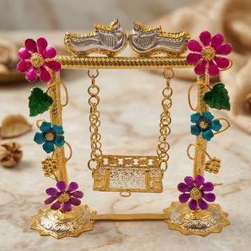 Real Silver Bal Gopal Jhula - Gold-Toned Krishna Swing Return Gift - Gold mandahasam-762000