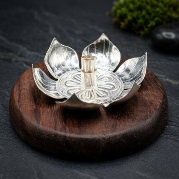 Real Silver Lotus Incense Stick Holder - Handcrafted Spiritual Return Gift  Lotus Agarbathi -95000