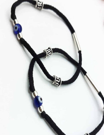 Antique Thread Evil Eye S925 Silver Anklet - Payal - Leg Chain