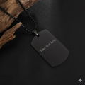 Custom fingerprint engraved dog tag necklace in matte black stainless steel waterproof and hypoallergenic premium memorial gift for men and teens in USA Canada