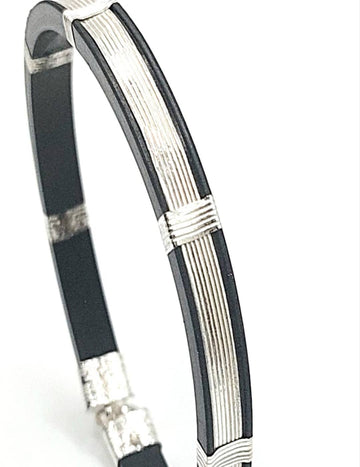 Casual Vibes - Elastic Base And Silver Strap S925 Silver Men Bracelet