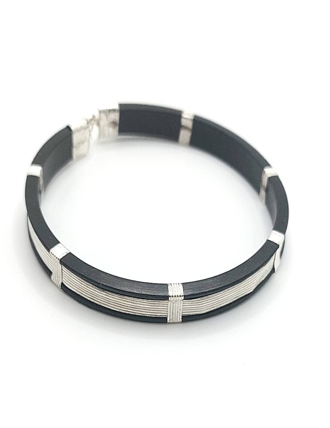 Casual Vibes - Elastic Base And Silver Strap S925 Silver Men Bracelet