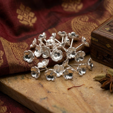 Elegant Real Silver Mini Flowers for Puja, Rituals (set of 108)-185000