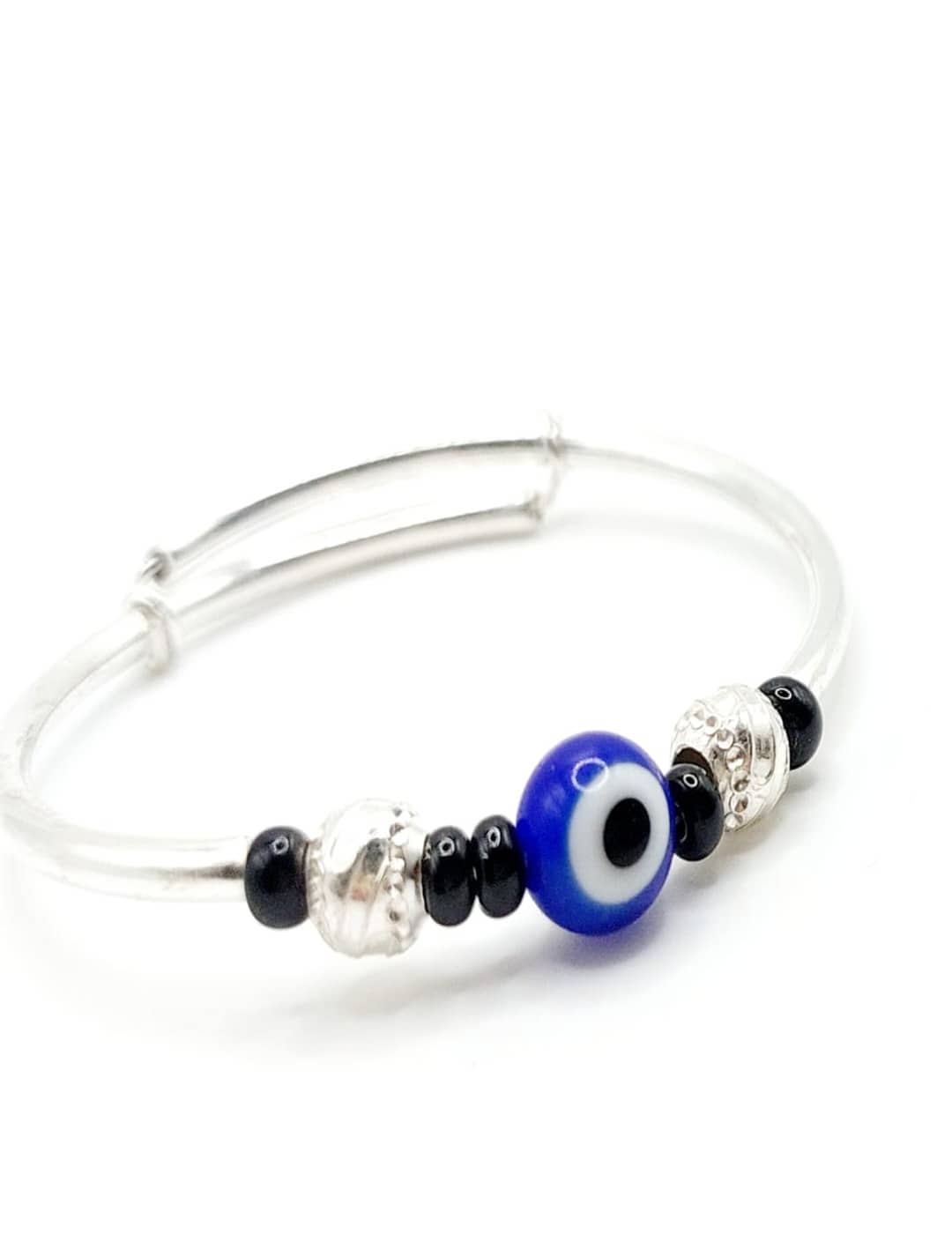 Classic Silver Frame Adjustable Evil Eye Kada - Anklet S925 Silver