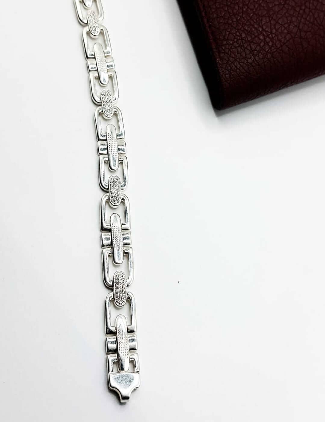 Classy Wide Mirror D S925 Silver Men Chain