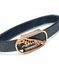 Copper Finish Jaguar On A Stretcheable Band S925 Silver Men Bracelet