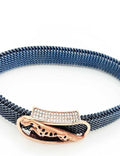 Copper Finish Jaguar On A Stretcheable Band S925 Silver Men Bracelet