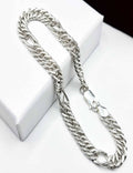 Cuban Links - Close Links With One Oval S925 Silver Men Bracelet