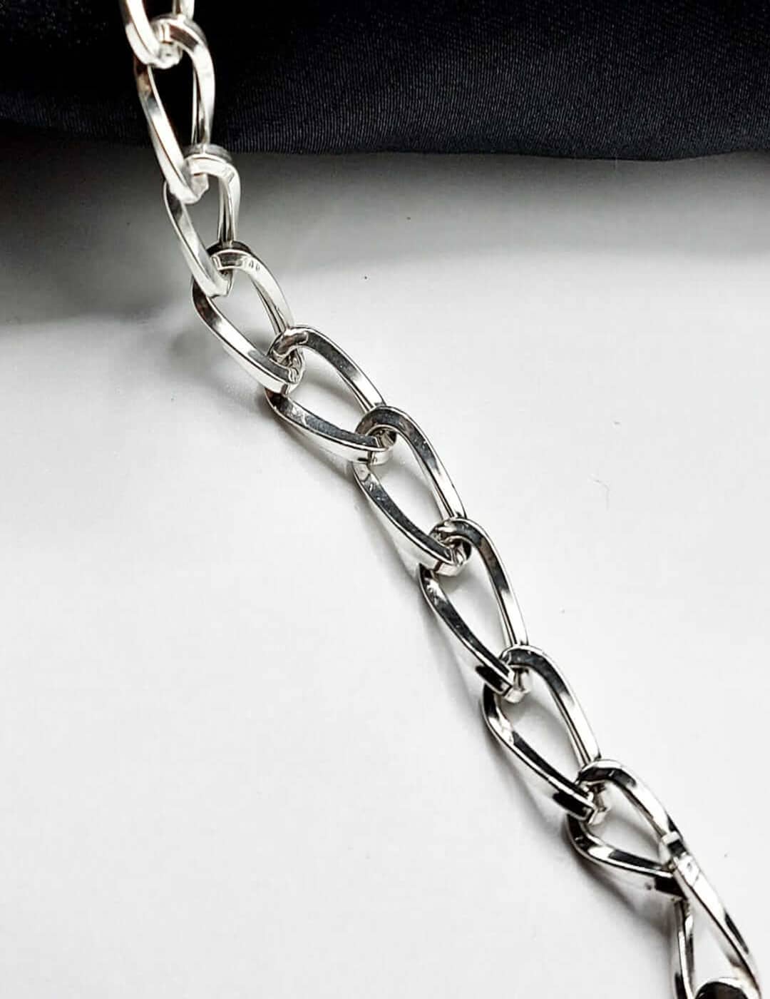 Cuban Links Ovals S925 Silver Men Chain