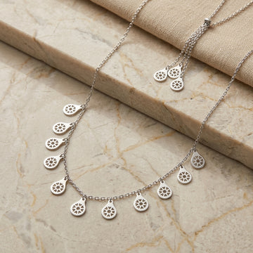 Elegant 925 Silver Teardrop Charm Necklace-1219-3-0