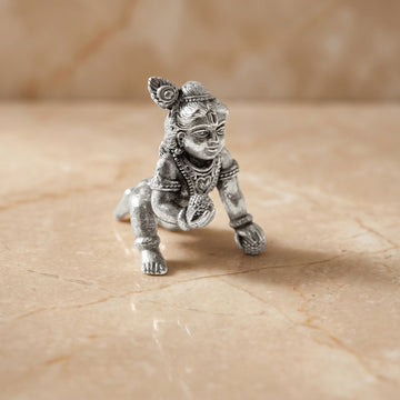Antique Silver Bal Gopal Idol | Laddu Gopal Pooja Article-503-5-0