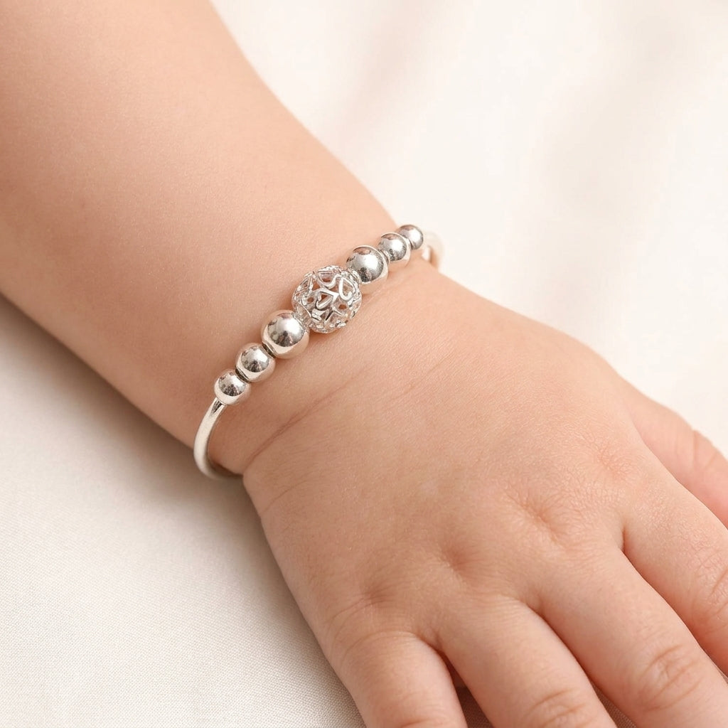 Baby & Kids 925 Silver Kada Bracelet Pair-1008-7-2