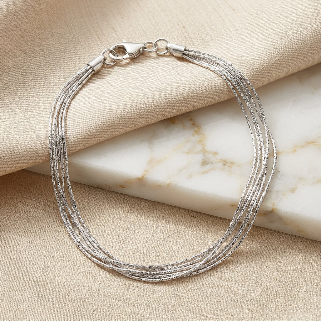 Elegant 925 Sterling Silver Braided Anklet for Women-1232-10-6