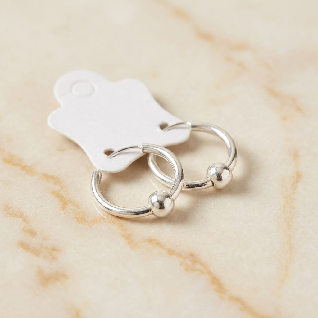 Elegant Silver Hoop Earrings for Daily Wear (Women & Girls)-428-1-5
