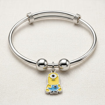 Adjustable Silver Minion Kids Kada Bracelet for Baby-1137-7-5
