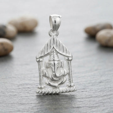 Divine Sterling Silver Ganesha Pendant-1286-2-0