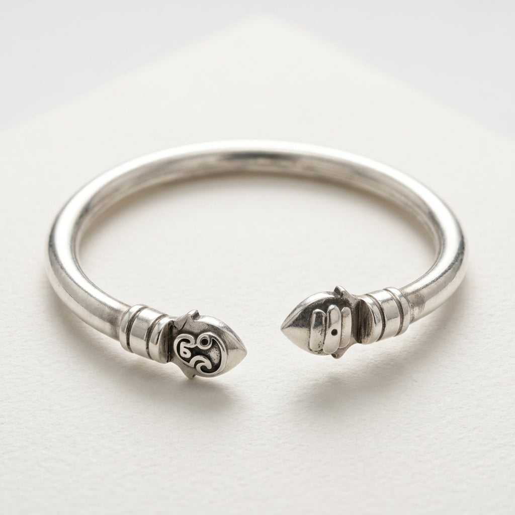 Kids Sterling Silver Vel Kada Bracelet - Adjustable Design-1123-11-2