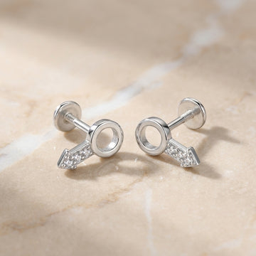 Everyday Chic Silver Stud Earrings - Women & Girls-1181-1-2